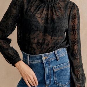 Sezane Valentine Blouse Black